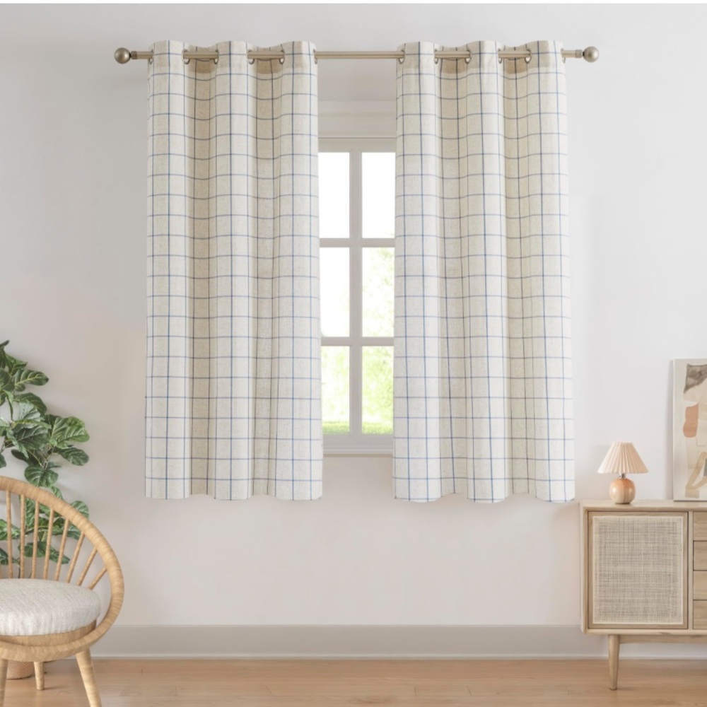Farmhouse Curtains Buffalo Plaid- Set of 2- Size 40Wx63L